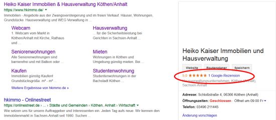 Google Bewertung abgeben
