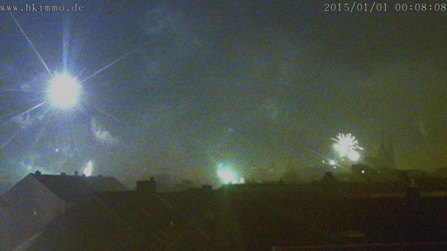 Feuerwerk über Köthen zum Jahreswechsel 2014/2015
